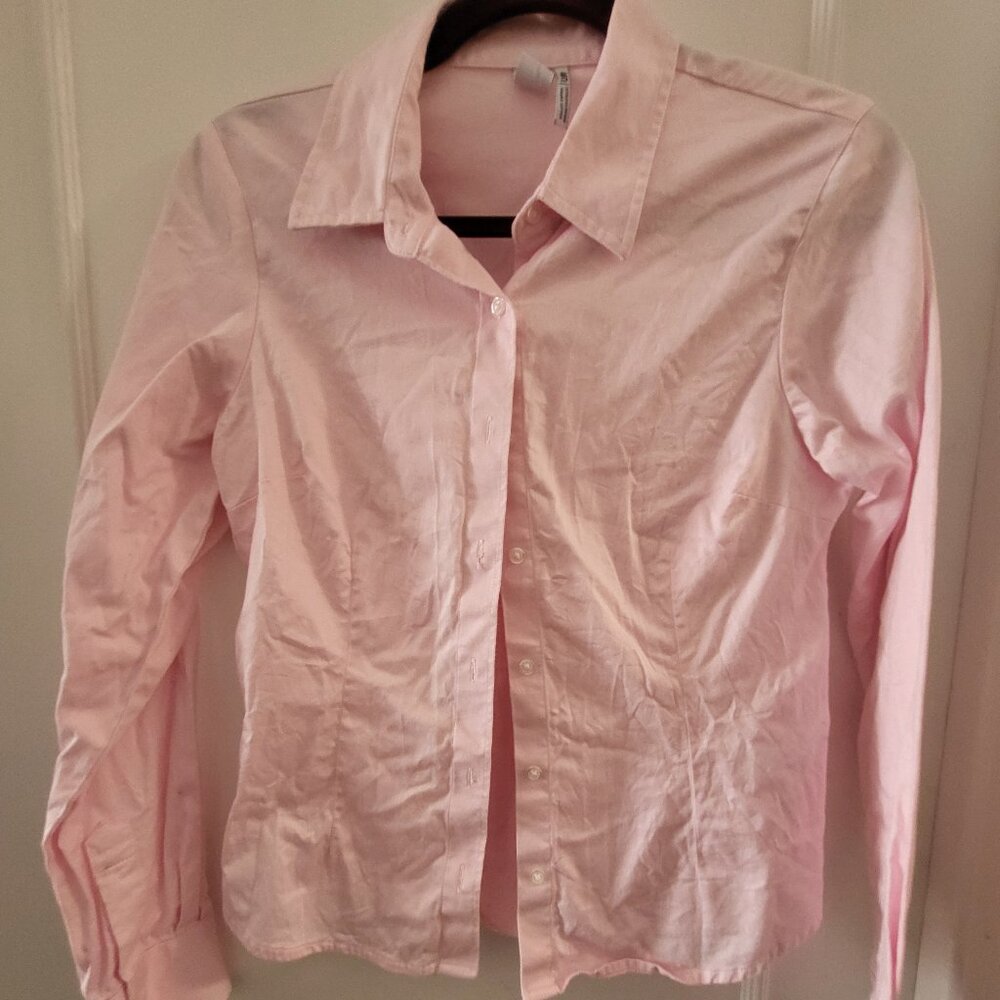 Twik by Simons Pink Fitted Poplin Button-Down Shirt - Size M